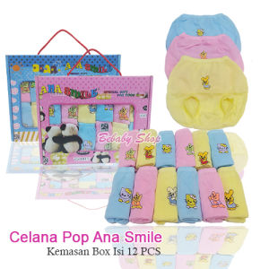 12Pcs Celana Pop Bayi New Born Ana Smile