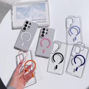 Luxury For Magsafe HD Clear PC Magnetic Phone Case For Samsung S26 S25 S24 23 Plus Ultra Wireless Charge Bumper Shockproof Cover