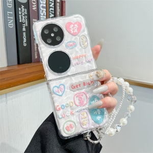 Huawei Pocket2 New Model Phone Case FengShui Happy Use Transparent Anti-Fall Exterior Mens Womens Couple Wave Pattern Hand- Held Chain Hard Protective Cover