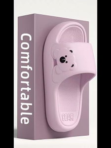 🩴KAIDEE🩴รองเท้าแตะพื้นหนา พร้อมลายตุ๊กตาหมีน่ารัก รองเท้าแตะลำลอง พื้นนิ่มใส่สบาย มีหลายสีให้เลือก