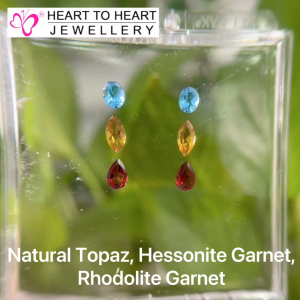 Natural Gemstone Topaz Hessonite Garnet Rhodolite Garnet (Gembox8024)