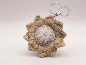 Móc Khóa Hoa Hướng Dương Handmade Bằng Len Móc Dễ Thương Phụ Kiện Túi Xách Quà Tặng