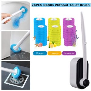 24PCS Disposable Toilet Brush Refills Brush Cleaner Toilet Refill Pads Bowl Cleaners Scrubbing Pads for Bathroom Toilet Cleaning