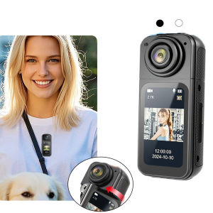 Camera Hành Động Thể Thao Mini Cam 2.7K 180 Độ ° Máy Ghi Hình Ngoài Trời WiFi Dành Cho Xe Máy Vlog Thú Cưng Màn Hình 1.4 Inch 27.13MP