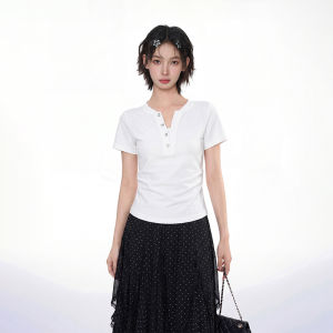 KBVVR | Slim Fit V-Neck Short Sleeve T-Shirt Women Summer