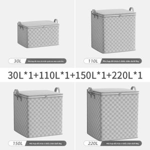 MONLEYTA | Hộp đựng quần áo vải cotton lanh gấp gọn Hộp đựng quần áo du lịch chuyên dụng Hộp đựng đồ dùng gia đình cỡ lớn