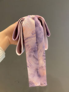 New Chinese Oil Painting Tie-Dye Bows High Ponytail Grip Female Fancy Long Ribbon Back Head Hair Claw Elegant