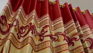 Gorden Jendela / Gorden Pintu Minimalis Florist Blackout Smokering