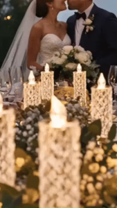 Crystal LED Candle Light Rose Projection Romantic Atmosphere for Bedroom Party Christmas Wedding Decorate