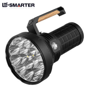 ESMARTER | 16xP50 Wick Ultra Strong Light Handheld Light Flashlight - Intelligent Fan Forced Heat Dissipation-4x18650 Power Supply
