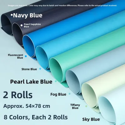 Thickened Blue Card Paper A2 Size Full Open/8 Open Kindergarten Handcraft Material Light to Dark Navy Blue Pearl Background Paper