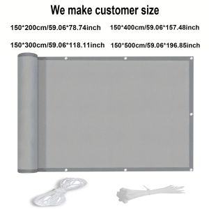 Balcony Privacy Screen Awning,Outdoor Shade Cloth Garden Fence Cover Apartment Railing Protector with Rope Tie-Downs