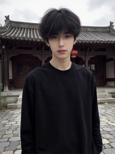 Áo Thun Cotton Nguyên Chất Màu Trắng Tinh Khiết Dài Tay Cổ Tròn Cho Nam Mùa Thu Áo Lót Bên Trong Áo Nỉ Chất Lượng Cao Cấp