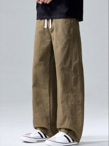 Wood soon | Vintage Pleated Cargo Pants Men Loose Casual