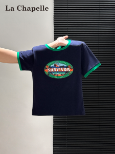 La Chapelle | Print Design Slim Fit Retro Color Block T-Shirt