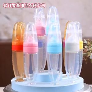 Baby Feeding Bottle Silicone Rice Cereal Spoon Newborn Tableware Baby Goods Feeding Spoon