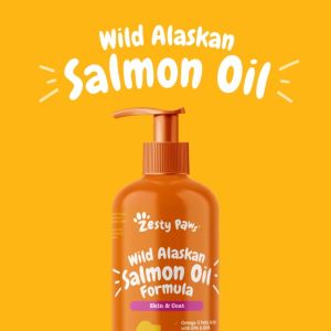 Zesty Paws Pure Wild Alaskan Omega-3 Salmon Oil for Dogs Cats Skin Health (8oz 237ml) (EXP:05 2027)