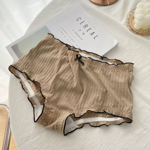 Quần Lót Cotton Nguyên Chất Cho Nữ Cạp Giữa Họa Tiết Sô Cô La Thanh Lịch Thoáng Khí Thoải Mái Cho Học Sinh Quần Đùi Ngắn Dễ Thương