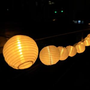 Solar Waterproof Outdoor Red Lantern String Lights