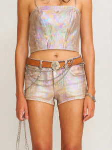 SMFK | Wild Colorful Handmade Elastic Low Rise Jean Shorts