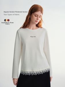DUSHU | Embroidered Letter Vintage American Autumn and Winter Long Sleeve Tee