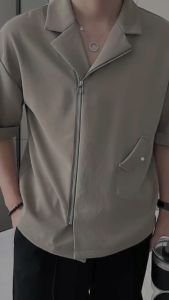 Áo sơ mi nam ngắn tay 2 màu nâu đen sang chảnh chuẩn phong cách Hàn Quốc H76