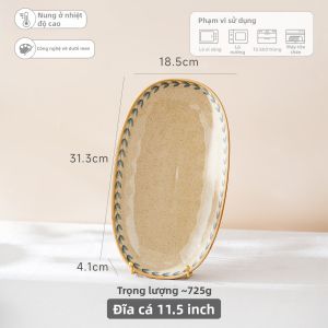 SIYUE | Đĩa Sứ Đen Phong Cách Cổ Điển Bóng