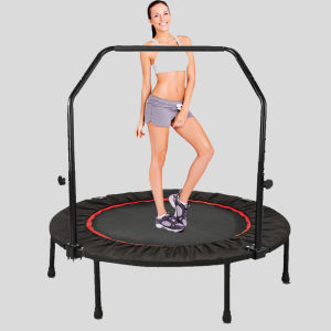 Foldable Trampoline 40inch 48inch with Armrest Home Indoor Gym Exercise Fitness Rebounder Round Jumping Pad Trampolines Adult Child