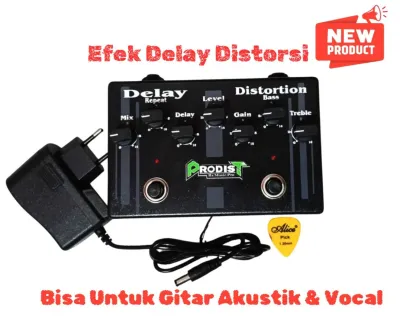 Efek Gitar Listrik -Efek Gitar Distorsi 4 Potensio & 2 Potensio Plus Adaftor+Efek Gitar Distorsi Delay Plus Adaftor