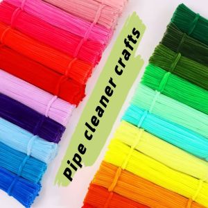 100 Pieces Pipe Cleaners Chenille Stem Solid Color Pipe Cleaners Set for Pipe Cleaners DIY Arts Crafts Decorations