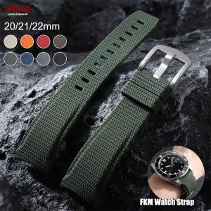 Curved End FKM Rubber Watch Strap Quick Release Band for Omega for Rolex for Seiko for Longines for Tissot Bracelet 20mm 21/22mm
