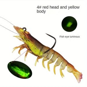Soft Lifelike Shrimp Baits 9cm 12g Artificial Luminous Jigs Bait For Fishing Jigging Outdoor Sea Lure for Redfish Bass Prawn 1PC