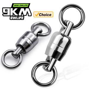 9KM Dual Ball Bearing Swivels 5pcs Heavy Duty One-Piece Design Fishing Swivel High Strength Lure Line Connector Saltwater