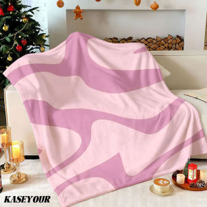 Beast Kingdom | Soft Pink Flowing Shapes Winter Summer Flannel Blanket Throw Fleece Soft Fuzzy Plush Cozy Fleece Blankets for Sofa Ideal Gifts