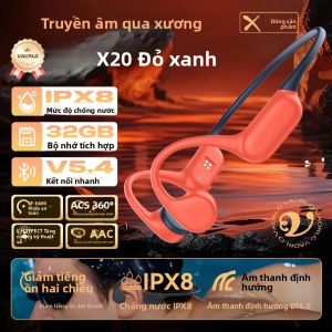 Tai Nghe Không Dây Dẫn Xương Chống Nước IPX8 Tai Nghe Thể Thao Bơi Lội Chất Lượng Âm Thanh HIFI Bluetooth 5.4 Với Bộ Nhớ MP3 32GB Và Micro