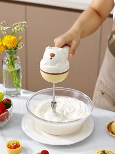 freemir Mixer Mini Elektrik/ Hand Mixer Karakter Alat Pengaduk 3 Level Kecepatan Otomatis Multifungsi USB Type C