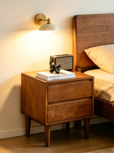 HESHIBOYA | Real Wood Retro Nightstand