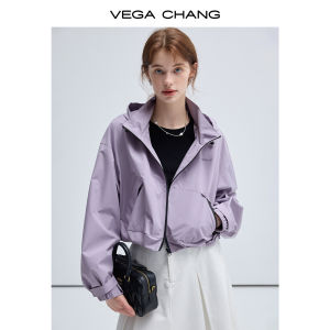VEGA CHANG | Áo Khoác Ngắn Có Mũ Tím Dành cho Ngoài Trời