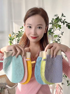 Shower Bath Exfoliating Gloves Wash Skin Mitt Massage Loofah Body Scrubber Glove Shower Gloves Rubbing bath Tool 搓澡神器搓澡巾-COZII