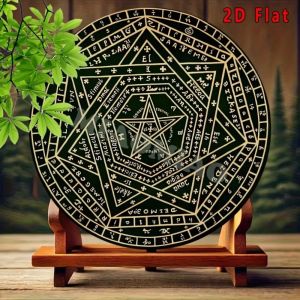 CIFbuy | 65 Characters Mystical Rune 2D Aluminum Wall Art Decor Vintage Round Metal Plaque 8