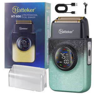 Hatteker Mens Electric Shaver Reciprocating Double Blade Razor Balding Machine Salon Quality Whitening Skin Care Device
