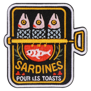 1PC Sardines Tin Embroidered Patch Iron On Nature Lover Morale Inspiring Badge DIY Gift For Clothes Cap Bag Jacket Trucker Hat