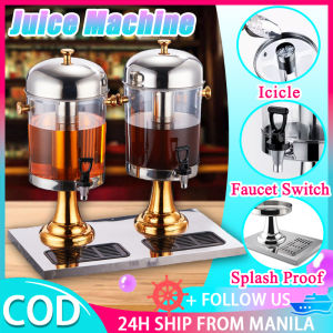 8/16L Juice Machine With Faucet Juice Stainless Steel Beverage Machine Transparent Cold Drink Hot Drink Container With Ice Chamber Large Kitchen Capacity Water Storage Bucket Insulated Bucket Party Self-Service Water Dispenser