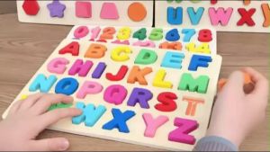 Digital Letter Matching Board Kids Wooden Jidsaw Puzzle Montessori Toys Early Learning Toys