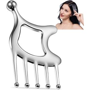 DUTRIEUX | 5 In 1 Scalp Massage Comb Stainless Steel Gua Sha Tools Deep Tissue Release Therapy IASTM Scraping Board Myofascial Massager