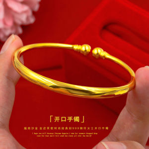 สร้อยข้อมือทองคำชุบทองสำหรับผู้หญิง ดีไซน์ใหม่ สไตล์คลาสสิก ประดับเพชรเทียม สร้อยข้อมือทองคำปลอม วัสดุอื่นๆ