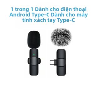 Micro Không Dây Lavalier Mini Micro Cài Áo Với Đầu Nối Type-C Dành Cho Điện Thoại Thông Minh Quay Vlog Video Facebook Ghi Âm.