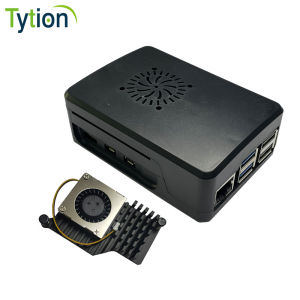 Raspberry Pi 5 Injection Molding ABS Enclosure Box Integrated Heat Sink Fan PWM 4 Pin Adjustable Speed Clip Type Case