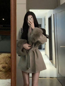 CHANGTONG | Áo Khoác Tweed Dây Nịt Phong Cách Cổ Điển Cao Cấp Mới Xuất Hiện Mùa Xuân Cho Nữ