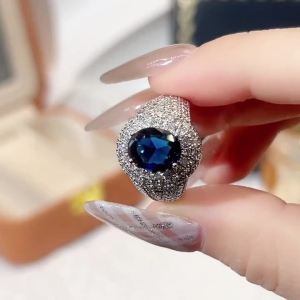 Huitan Xanh Cubic Zirconia Nhẫn Cưới Nữ Tính Khí Thanh Lịch Tiệc Cô Dâu Thời Trang Trang Sức Cao Cấp